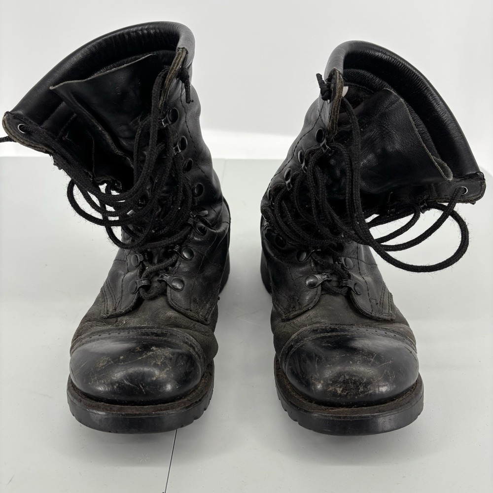 Vintage Corcoran Combats Boots Mens Size 9 Black Leather Vibram Made In USA